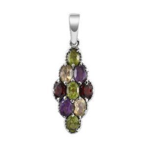 Genuine Multi Gemstone Pendant (Garnet, Amethyst, Citrine and Peridot) - New